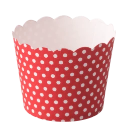 Null Demmler Eis & Muffinbecher `Rot Mit Weißen Pünktchen` 12 Stück, Stabiler Ofenkarton - Back- & Gefrierfest - Made In Germany