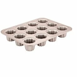 Null CHEFMADE | 4er Set Minikuchenform | 83x45x26mm | Champagnergold | Antihaft- & Silikonbeschichtet | Mini-Kuchen | Muffinform | Törtchen-Form -Küchengeräte Shop 0d57b6b8 39d0 4399 b160 f4f484dabccb 1