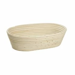 Null RECENTE Brotform/Gärkorb, Aus Peddigrohr, Ovale Form, Für Brotteiggewicht Ca. 1500 G. (HxBxT) Ca. 8,5 X 16 X 29,5 Cm