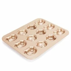 Null CHEFMADE | 12er Motivbackform Haselnuss | 326x258x32mm | Champagnergold | Antihaft- & Silikonbeschichtet | Muffinform | Minikuchenform | Cup-Cakes -Küchengeräte Shop 2bc73923 0e27 4b28 a0ed bf3730f66558 2