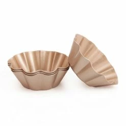 Null CHEFMADE | 4er Set Burger Bun Formen | 125x30mm| Champagnergold| Antihaft- & Silikonbeschichtet| Brötchenformen| Tarteformen| Minikuchen| Minibrotform -Küchengeräte Shop 5327a8ee c3fa 415f 9202 9399685d2a67 3