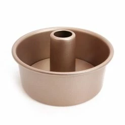 Null CHEFMADE | 17cm Angel-Cake Backform | 170x70mm | Champagnergold | Antihaft- & Silikonbeschichtet| Chiffon Cake| Minikuchen| Mit Hebeboden| Tortenform