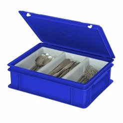 Null 2x Euro-Besteckkoffer, Mit 3-Mulden-Einsatz, LxBxH 400 X 300 X 130 Mm, Inhalt Je Mulde Ca. 2 Liter, Weiß -Küchengeräte Shop 6730e409 ed50 44e6 b8e3 2402a83d64fe 6