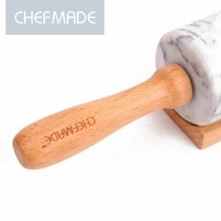 Null CHEFMADE | Teigroller Marmor Mit Griffen Aus Holz | 465x60mm | Backhelfer | Backzubehör | Nudelholz | Welscherholz -Küchengeräte Shop 6cd5f606 f458 4aae 8830 ae653aae575f