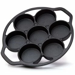 Null BBQ-Nerd© 6er Muffinbackform Aus Gusseisen ǀ Cupcake Pan Für Grill, Ofen & Dutch Oven ǀ Antihaft Muffinförmchen - Gusseiserne Muffinform Mit Henkel