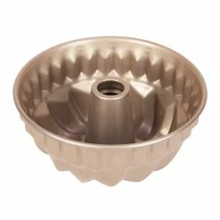 Null CHEFMADE | 4er Set Mini Gugelhupf Form | 108x49mm | Champagnergold | Antihaft- & Silikonbeschichtet | Napfkuchenform | Marmorkuchen| Kuchenform