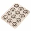 Null CHEFMADE |12er Donutform |Donuts Rund | 325x258x22mm | Champagnergold | Antihaft- & Silikonbeschichtet | Donutblech | Donutbackform | Karbonstahl