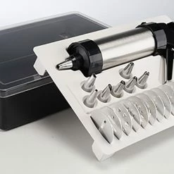 Null Edelstahl Gebäckpresse Teigpresse Keks Teig Presse Spritze Verschiedene Aufsätze -Küchengeräte Shop ba0c3727 ad23 4c75 951a c706ddb7889b