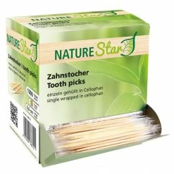 Null 20x1000 Zahnstocher 6,5 Cm Bambus In Cellophan Gehüllt Umweltfreundlich