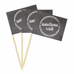 Null Steak-Marker | Steak-Picker „Medium Well“ 50 Stück